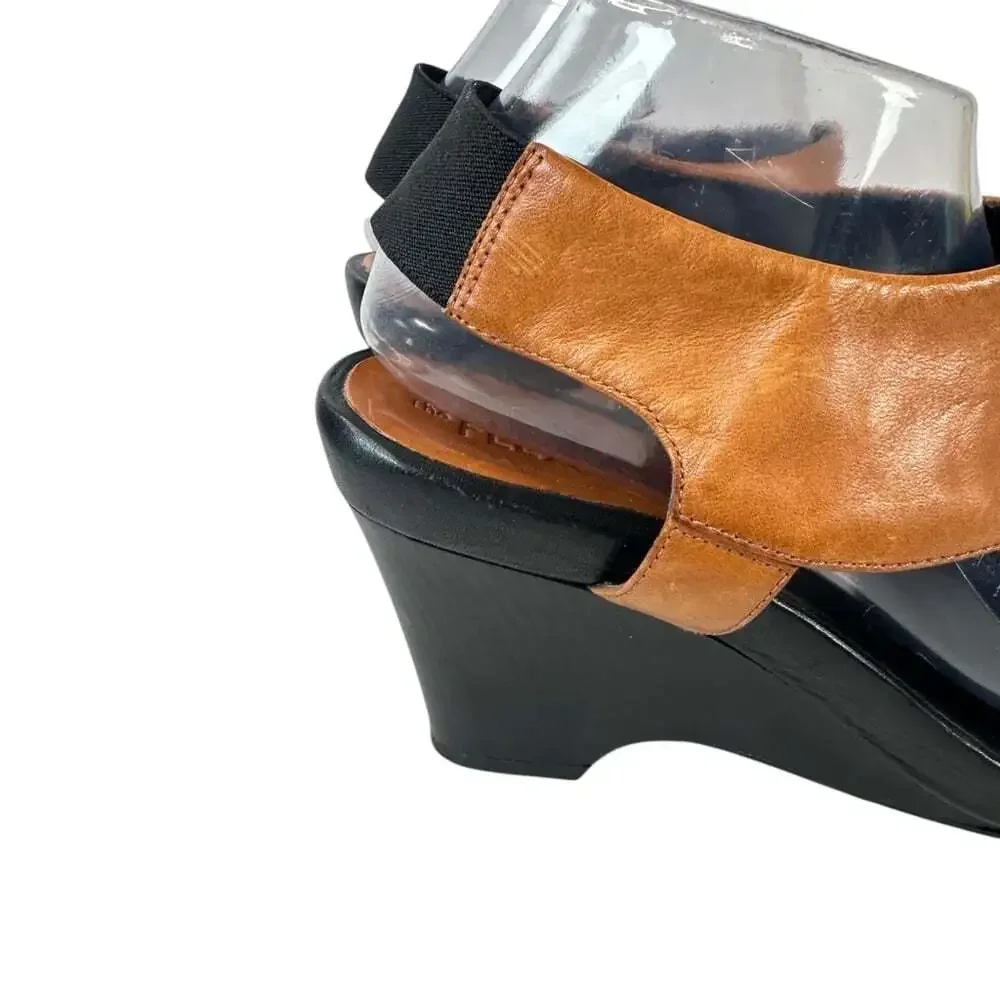 The Flexx Stylish Black and Brown Wedge Sandals Size 10